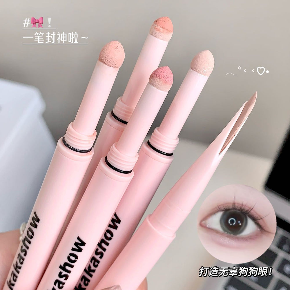 Kakashow double-ended under-eye brightening pen - waterproof, sweat-proof, smudge-proof, for highlighting and defining the under-eye area, doubles as an eyeshadow stick