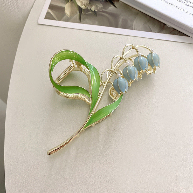 Lily of the valley flower super fairy elegant clip large classy hair clip women's back of the head autumeasiest for match shark clip hair accessories