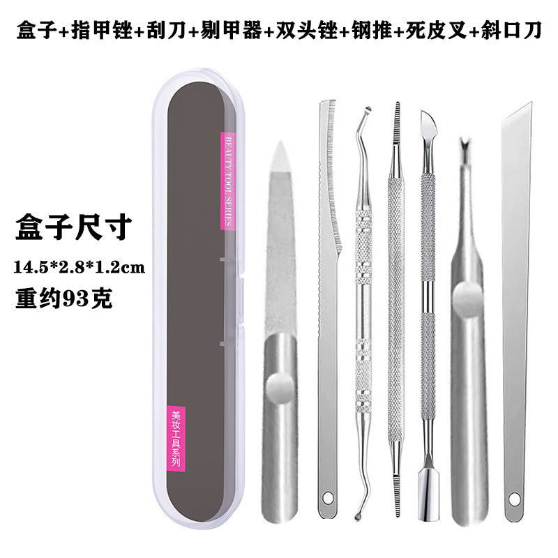 Ready-to-ship cuticle pusher set: stainless steel cuticle pusher, v-shaped cuticle pusher, manicure tool, cuticle pusher steel set