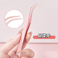 Jonbos anti-stick false eyelash tweezers - eyelash extension applicator, golden feather lash curler, beauty makeup tool