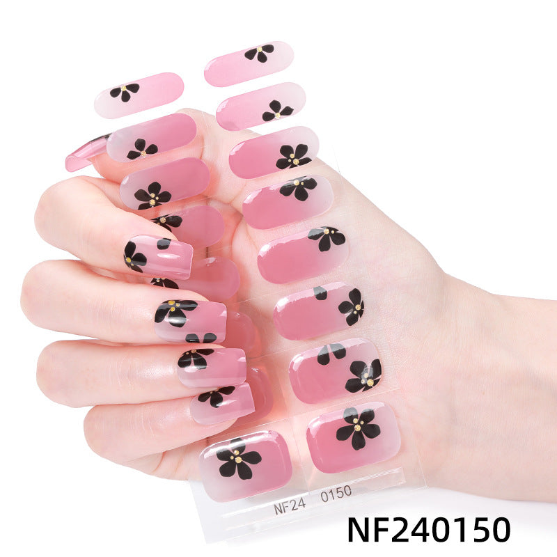 Zhengxiang personalized gel manicure stickers french butterfly onion powder smudged uv photo lamp semi-baked semi-cured nail stickers