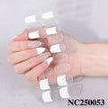 Zhengxiang cross-border french gel manicure stickers waterproof flash ice transparent european and american semi-baked nail stickers customized gel nail