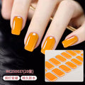 Zhengxiang custom gel nail stickers - waterproof solid color, european & american style, cross-border uv light therapy, semi-cured, full cover nail art stickers