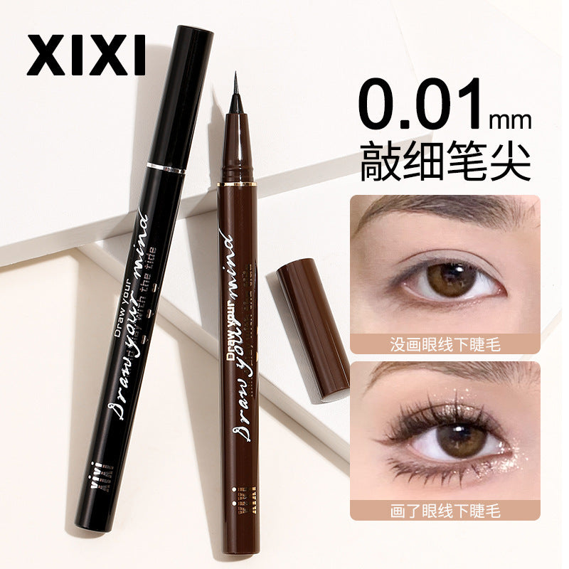 Xixi desert track slim eyeliner pen ultra-fine waterproof sweat-proof smudge-proof lower lash & under-eye highlight pen