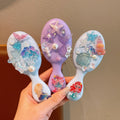 Kids' snow & ice cartoon air cushion comb - cute, portable, anti-static, gentle hair massage for girls, perfect for school