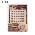 Xixi self-adhesive glue-free false eyelashes - black brown natural volume curl segmented eye tail lengthening lashes