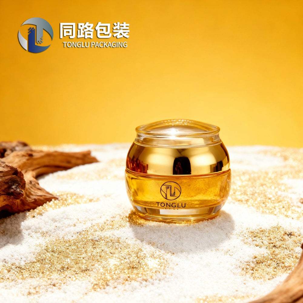 Custom cosmetic glass bottle set packaging, 50g cream jar, 30g face cream glass bottle - direct from the manufacturer