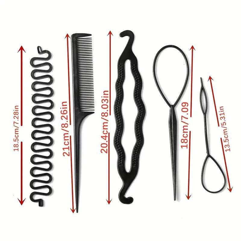 Hair accessories hair curler 4-piece suit hair pulling needle braiding tool hair accessories ball head artifact