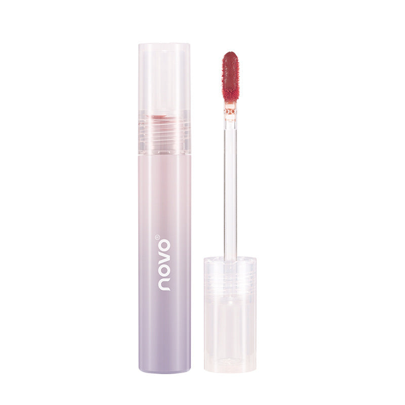 Novo water crystal refractive lip glaze waterproof water light mirror non-stick cup low saturation makeup whitening student lipstick