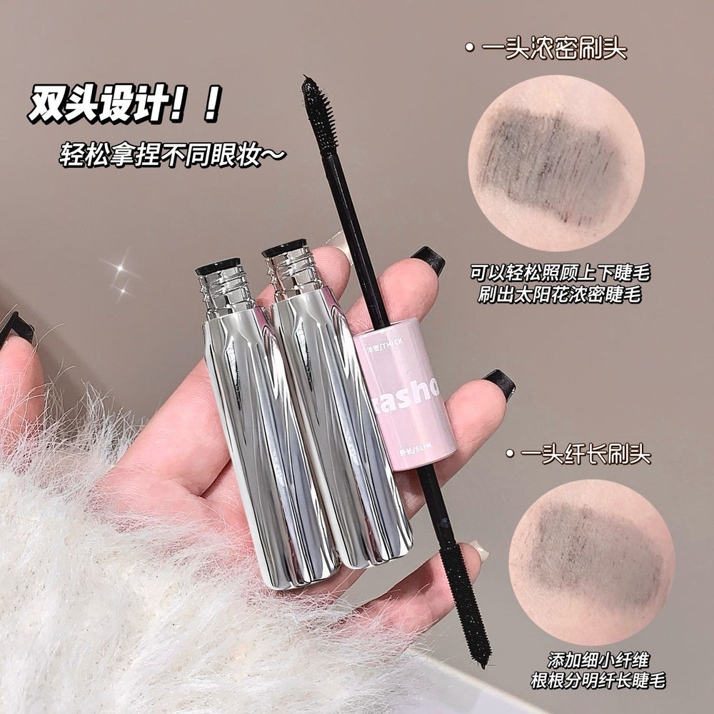 Kakashow double-ended volumizing & lengthening mascara - waterproof, sweat-proof, clumping, curling, separating, and smudge-proof