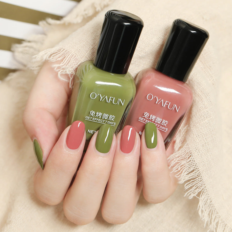 No-bake, quick-drying nail polish, long-lasting, transparent, non-tearable, non-peelable, nutritious, oily manicure, nail polish for summer