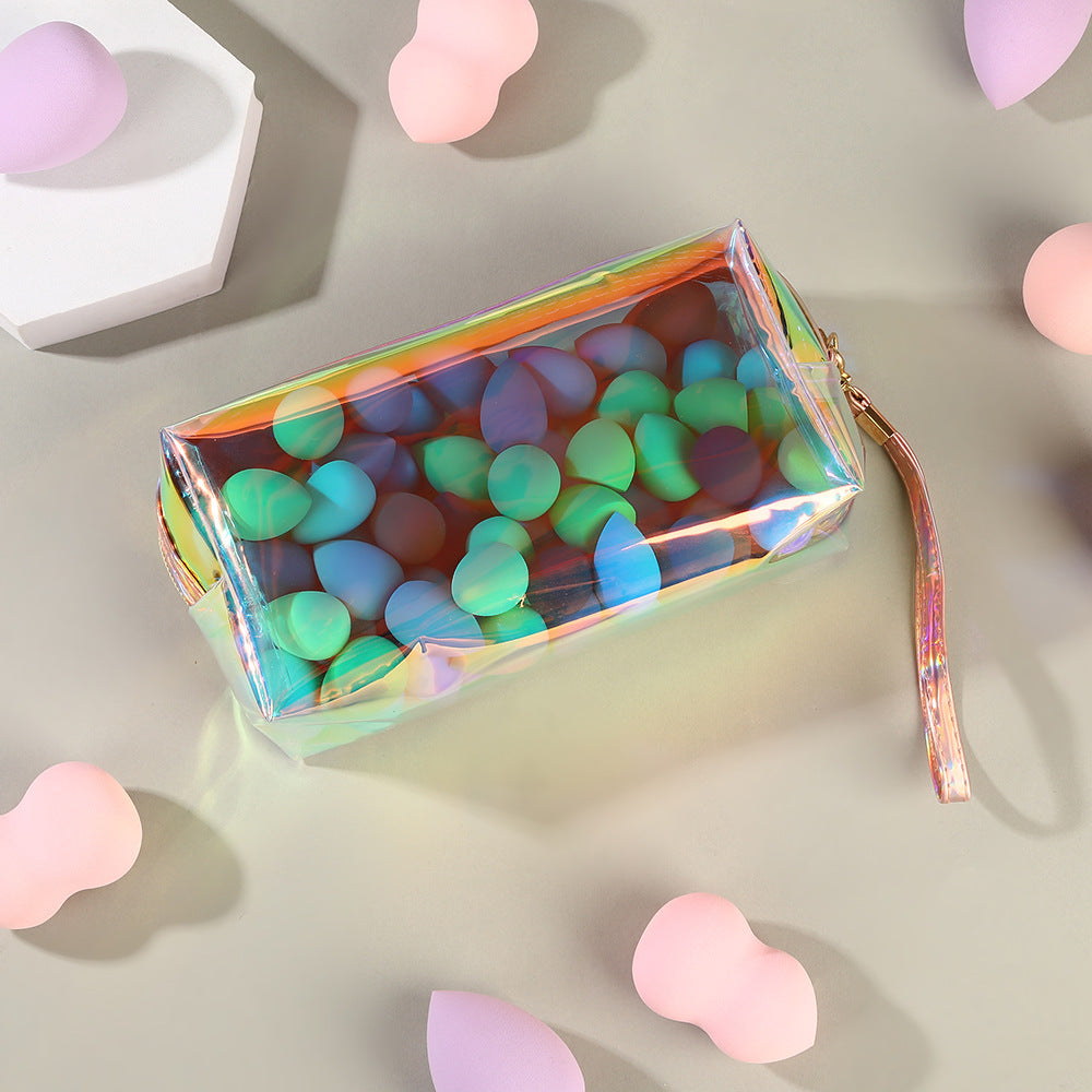 Beauty egg suit laser storage bag beauty egg powder puff dry and wet dual use colorful makeup egg sponge single combination