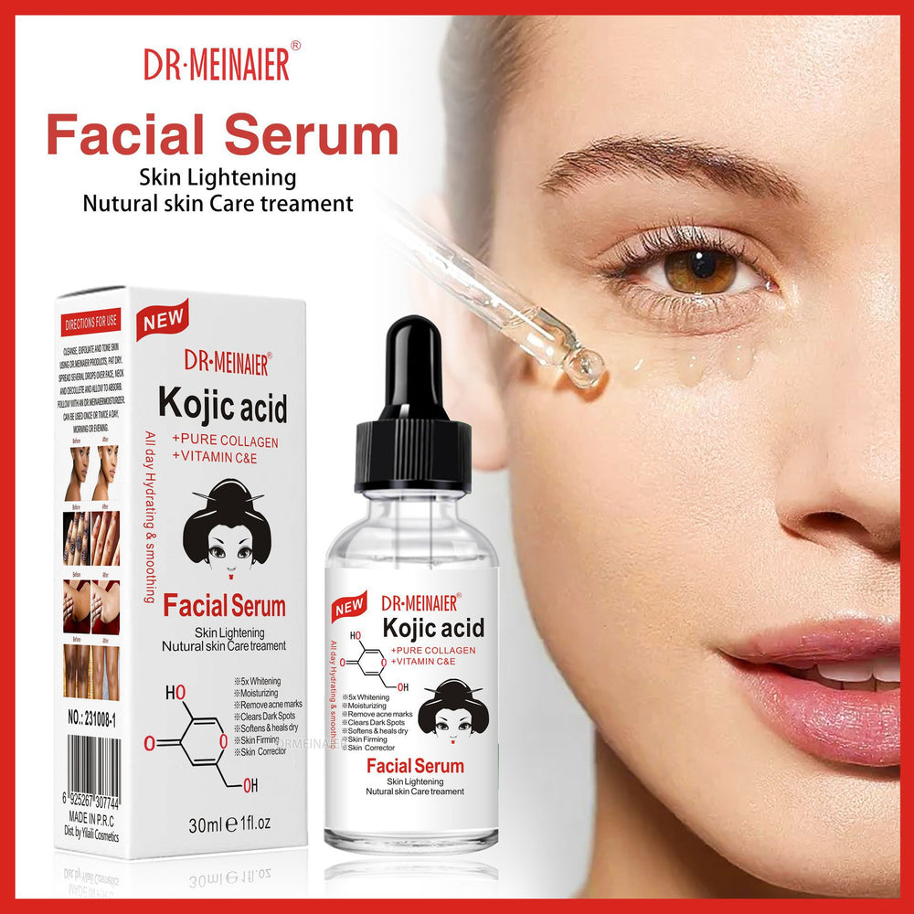 kojic acid serum - fades fine lines, repairs skin, facial care essence, firming and hydrating skincare