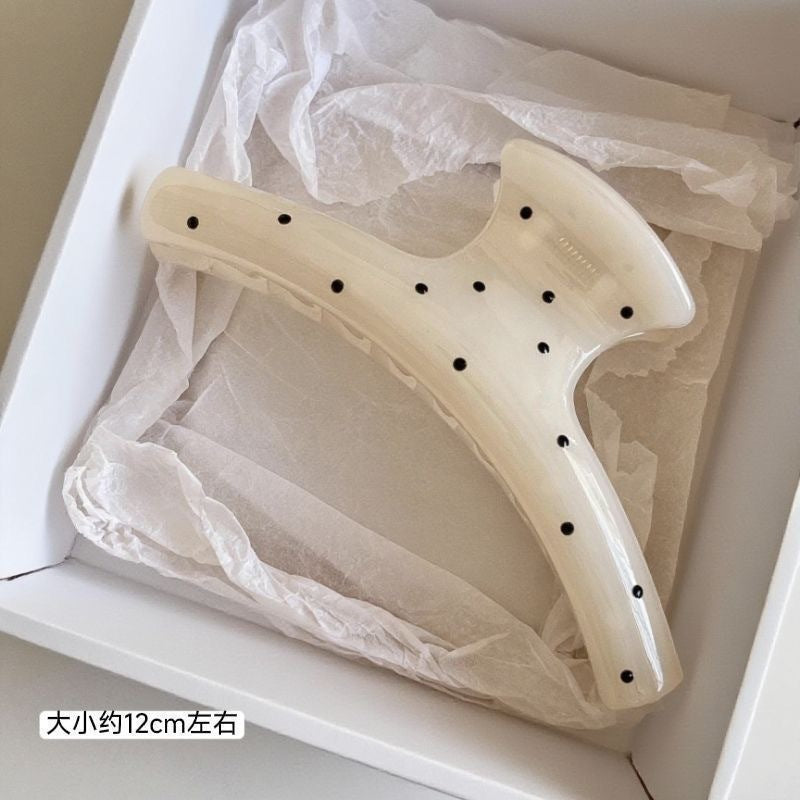 Korean style sweet & cool polka dot hair claw clip - large size, high-end, for thick hair - shark clip for the back of the head - hair accessories for women