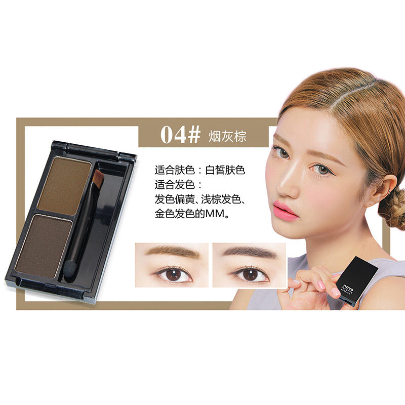 Novo natural 3d dual-color brow powder - contour, nose shadow, and highlight. easy to apply, waterproof, sweat-proof, and smudge-proof