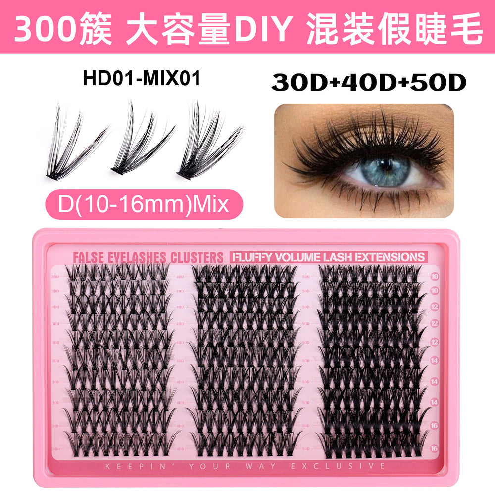 cluster false eyelashes suit european and american style asian thick extended eyelashes bundle combinationcluster lash
