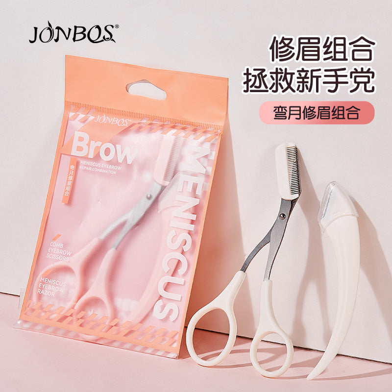 Jonbos eyebrow shaping kit: includes eyebrow scissors, eyebrow razor, eyebrow blade, and eyebrow trimmer – perfect for beginners and makeup artists