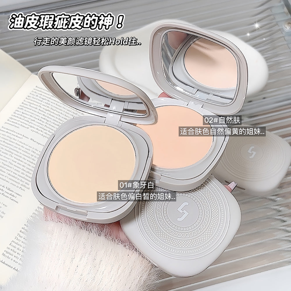 Jonbos silky soft matte powder foundation - long-lasting, oil-control, skin-smoothing, concealing, non-caking, waterproof, wet & dry dual-use foundation
