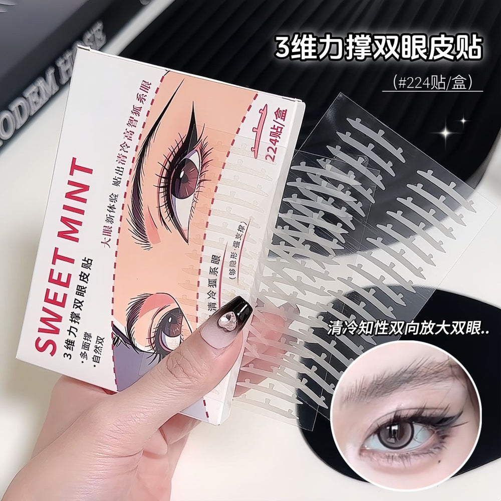 Sweet mint 3d double eyelid tape - natural, seamless, invisible, no curling, beginner-friendly, for puffy eyes and beautiful eyes