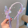 152-04#purple flower ribbon pearl headband