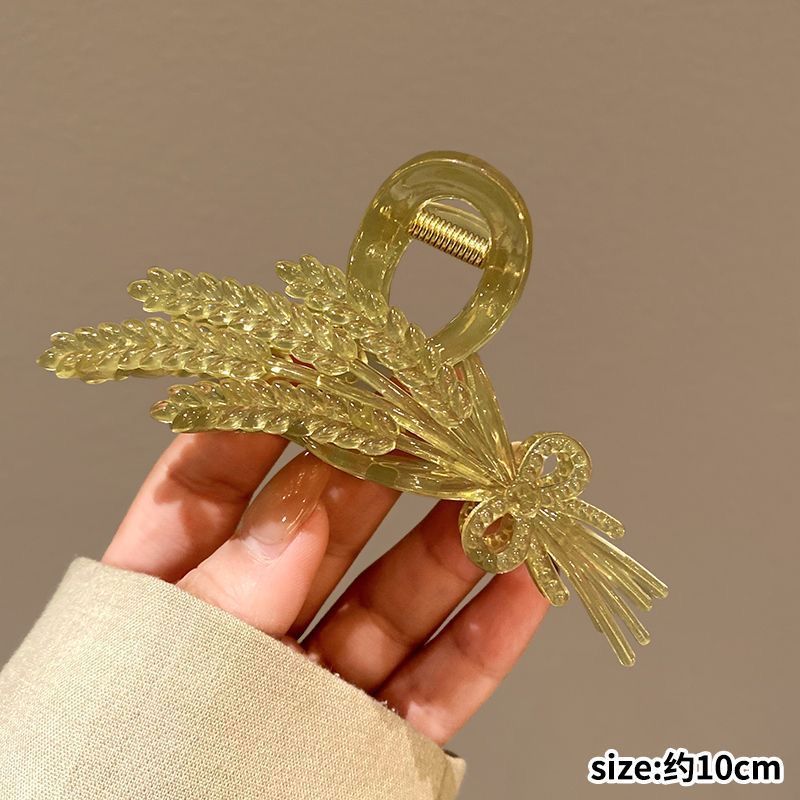 Wheat design classy hair clip, back of head, hair clip, women's summer large size elegance shark clip hair accessories