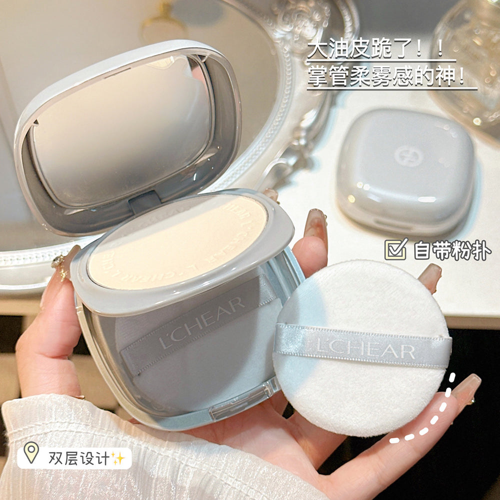 Leqi velvet long-wear pressed powder - dual use (wet & dry), concealing, oil-control, setting, waterproof, smudge-proof, for dry & oily skin, finishing powder