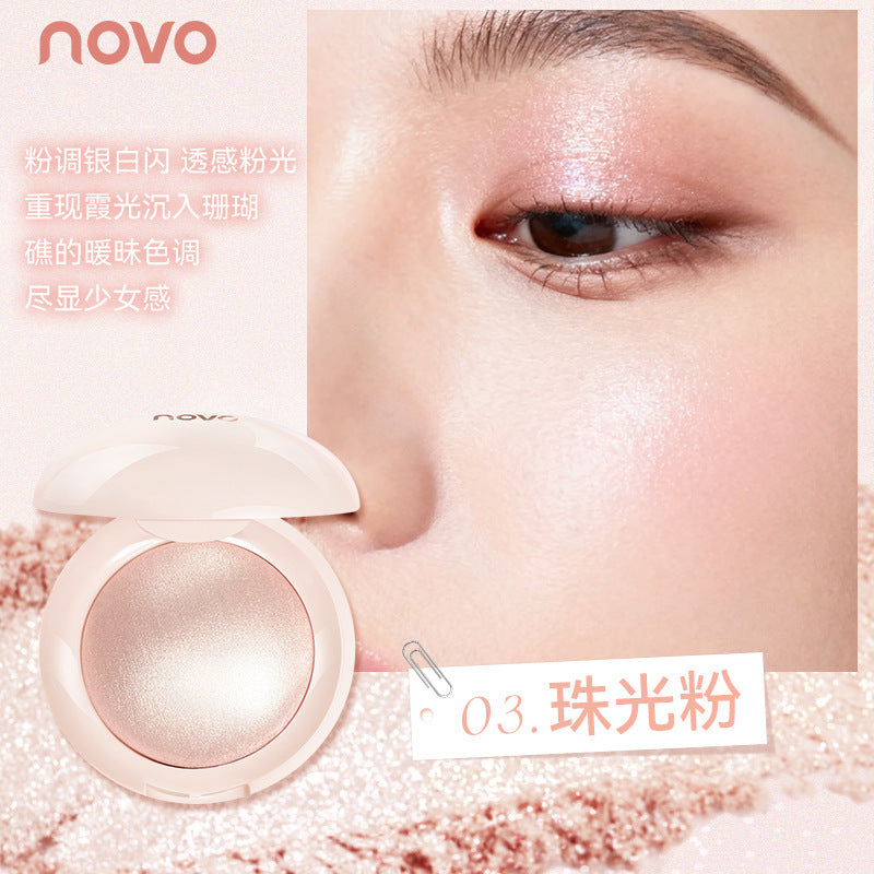 Makeup novo gilt stand-up painting high-gloss powder pearlescent fine shimmer explosive clear nature stereo facial brightening and contouring