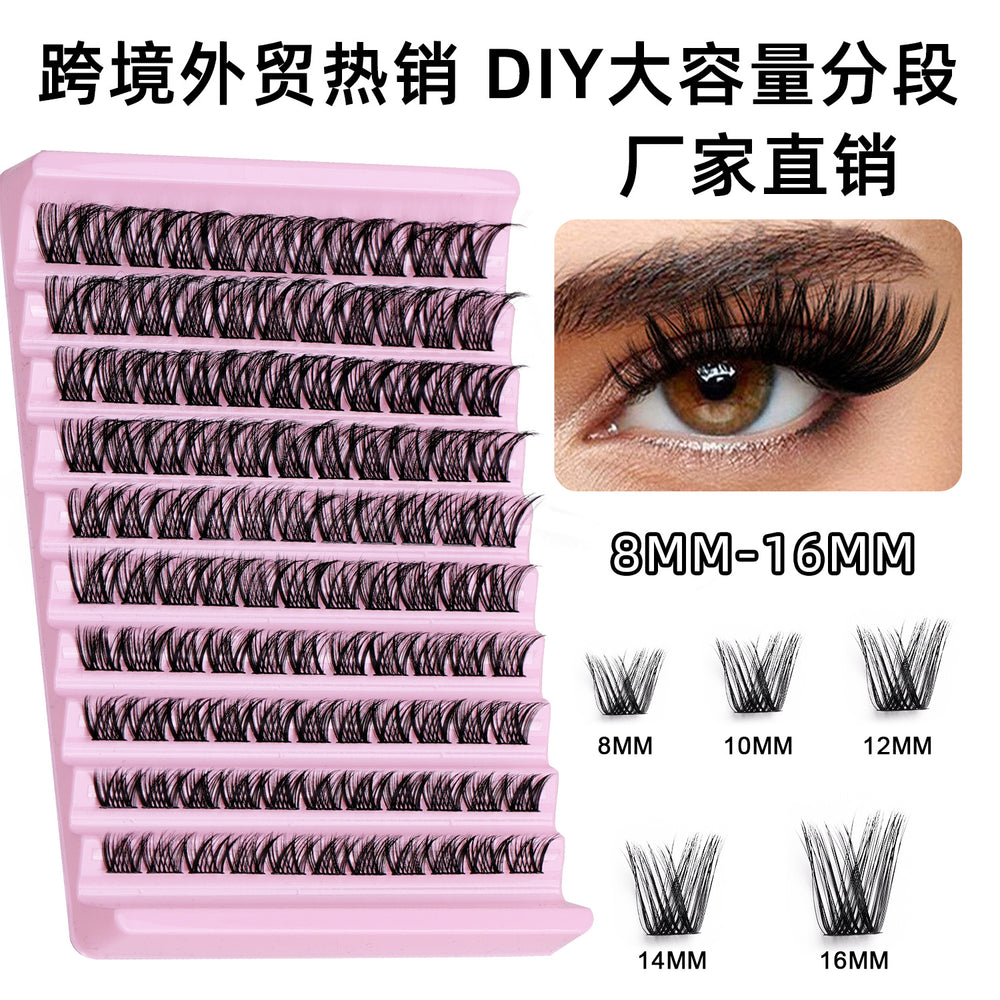 European and american segmented false eyelashes suit10 rows diy cluster grafted eyelashes large capacity mixed eyelashes