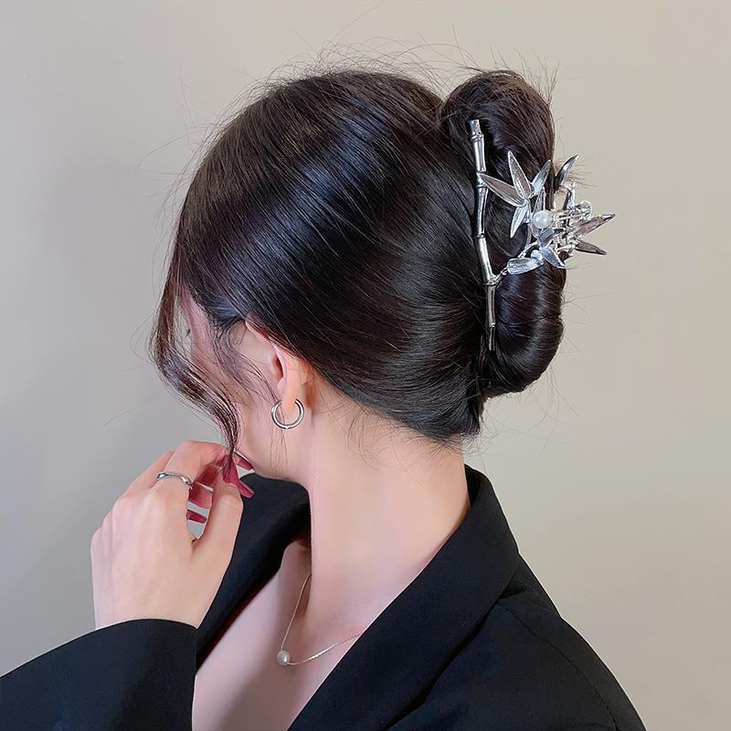 Bamboo accessible luxury hair clip classy metal gripper large back of the head hair gripper hair volume multi-hair headdress shark clip
