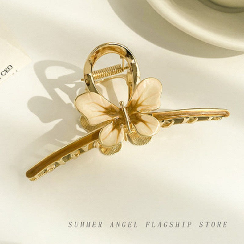 Metal retro palace style butterfly clip cold style hair large shark clip girl hairpin hair accessories wholesale