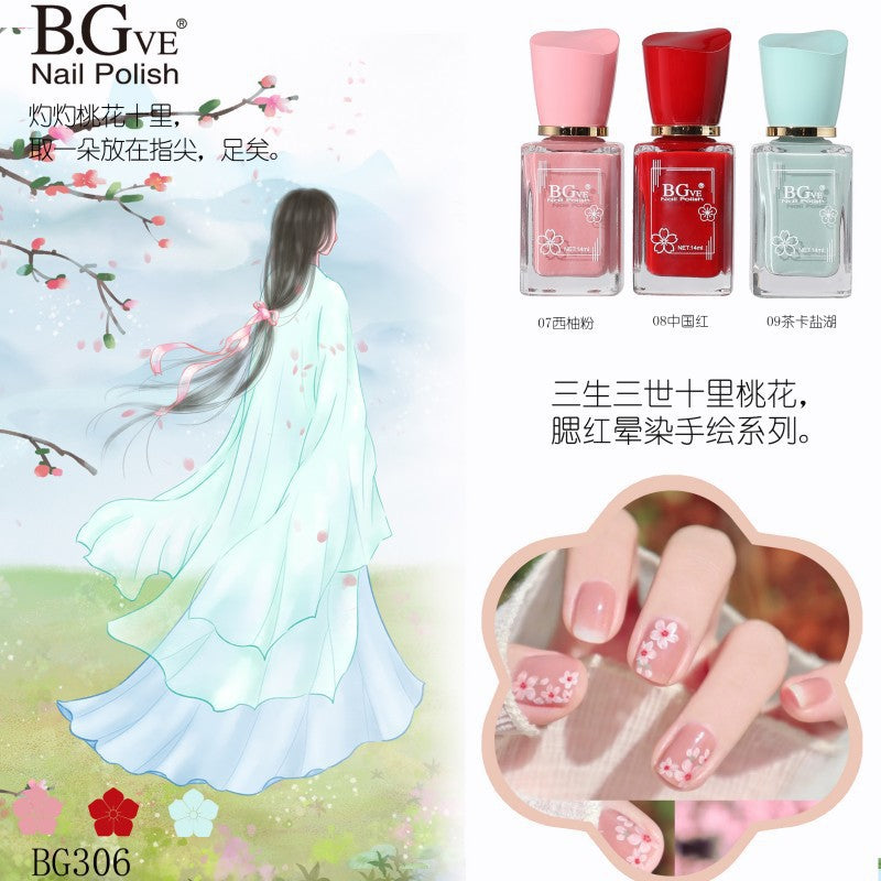 Oil-based nail polish, no-bake micro-gel, scented nail polish, long-lasting, quick-drying, nude color, non-peelable, nude color, sparkling nail polish