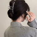 Ins metal style one-word gripper large back of the head hair clip female light luxury high-end shark clip hair accessories