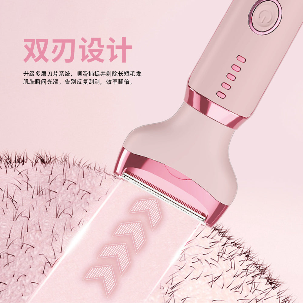 Electric shaver for women - 4-in-1: private area, underarm, leg hair trimmer & nose hair remover - usb rechargeable, wet & dry use