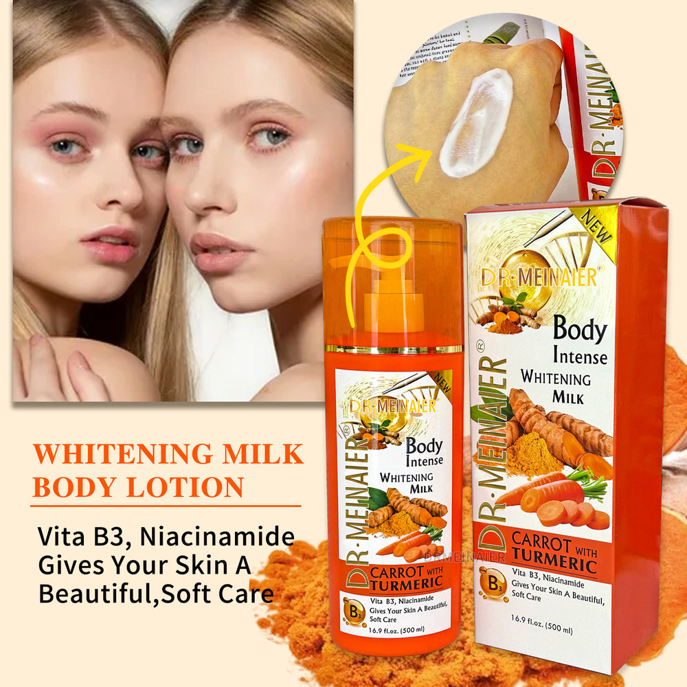 carrot turmeric body lotion 500ml - brightening, hydrating, and moisturizing body cream - wholesale
