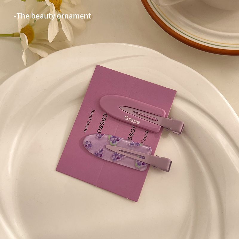 Korean dongdaemun new blue floral hair clip - side bangs duckbill clip - sweet & girly hair accessory