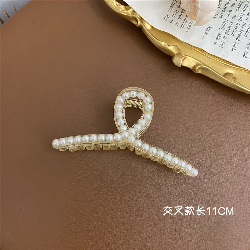 Korean large pearl clip hairpin eleganceelegant female back shark clip hair clip hair clip hair clip