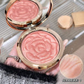 Kakashow embossed rose blush - vibrant, shimmering, nude makeup palette for highlighting and contouring