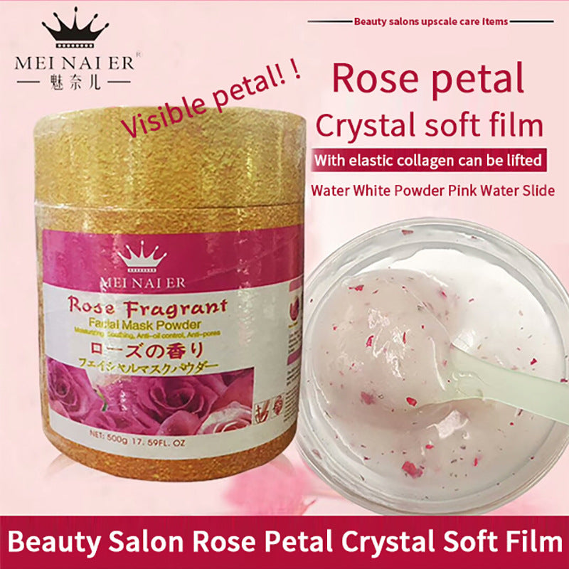 rose petal crystal soft mask powder moisturizing and moisturizing jelly mask powder wholesale 500g