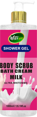 milk scrub shower gel long-lasting fragrance silky exfoliating turmeric shower gel 1000ml export wholesale