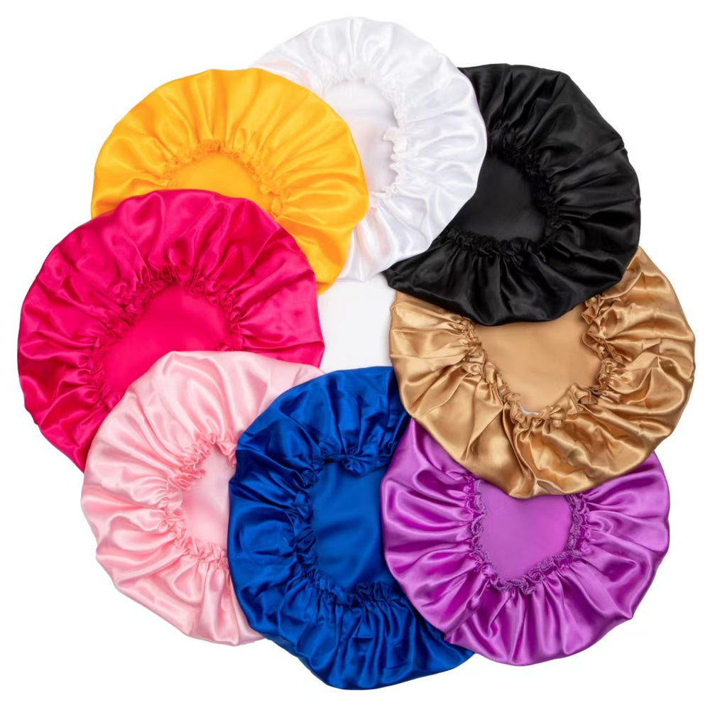 Source factory baotou hat single and double layer satin wig shower cap wig cap lace breathable nightcap curly hair