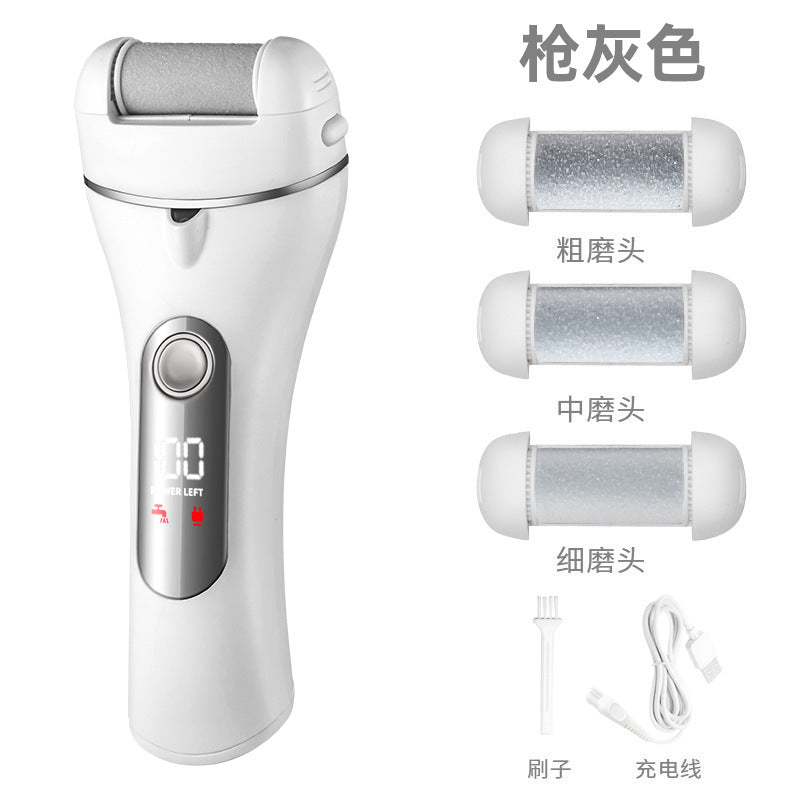 Manso electric foot file - automatic rechargeable callus remover for smooth, beautiful feet - electric foot scrubber & pedicure machine