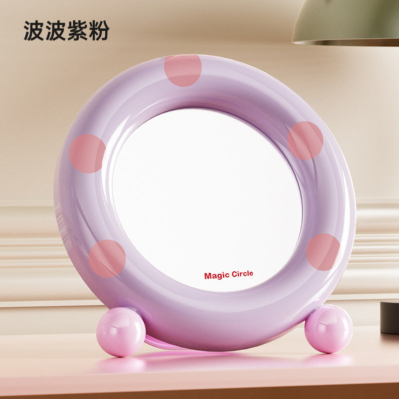 Dopamine desktop makeup mirror - high-definition mirror with plastic stand, bobo mirror, storage, dorm room, home use, glass mirror