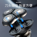 new men's electric shaver, rechargeable, full body washable, rotary shaving head with triple blades