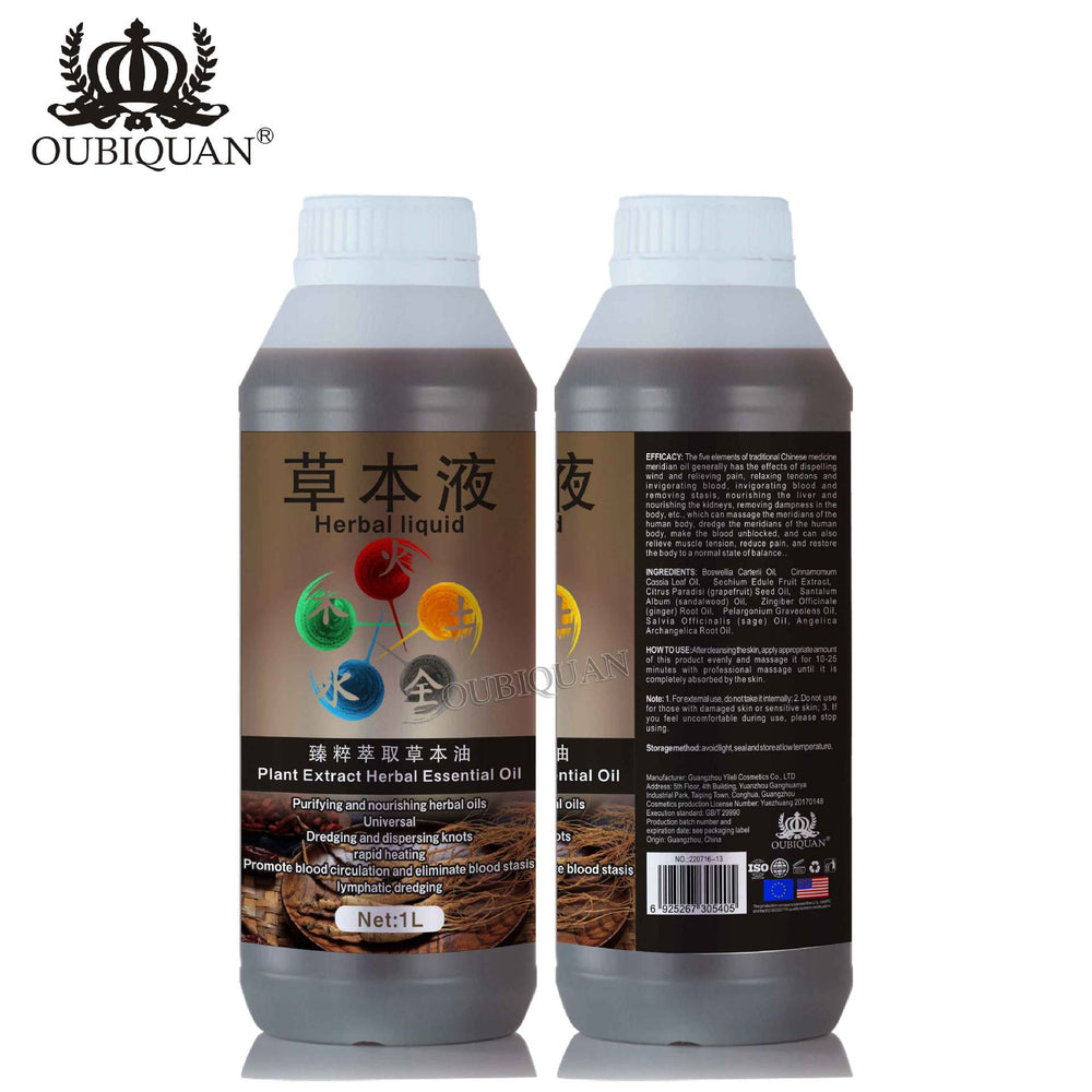 foreign trade five elements herbal liquid heating oil massage oil herbal essential oil whole body shoulder and neck meridian scraping wholesale