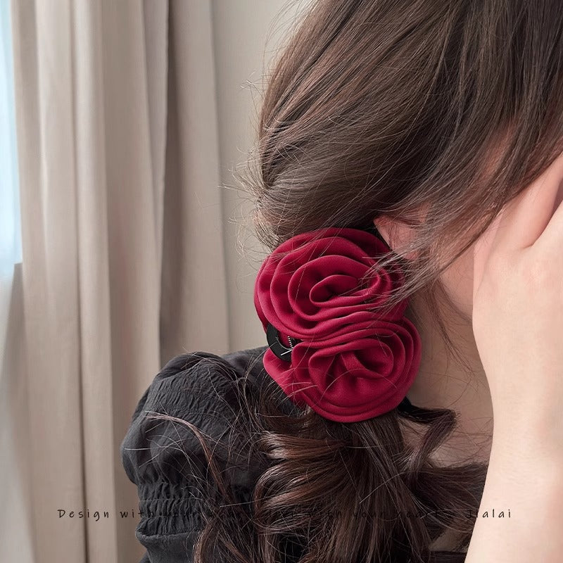 Rose flower clip super fairy elegant hair clip new arrival female back of head large plate hair eleganceclassy shark clip