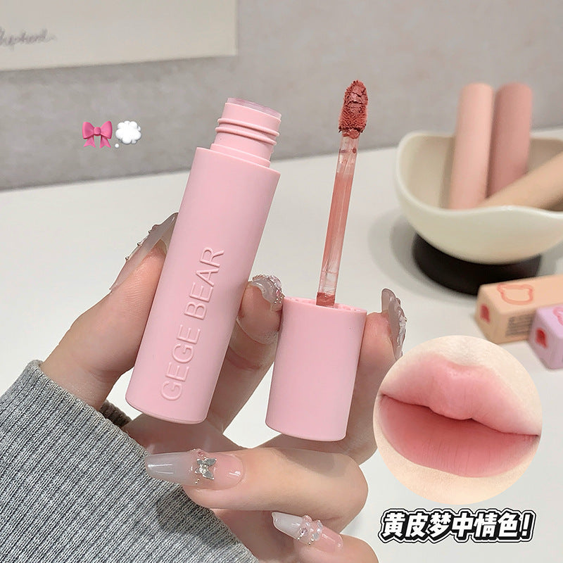 Gege bear macaron powder mist lip mud women's velvet matte matte pseudo-no-makeup fall and winter whitening lip glaze suit