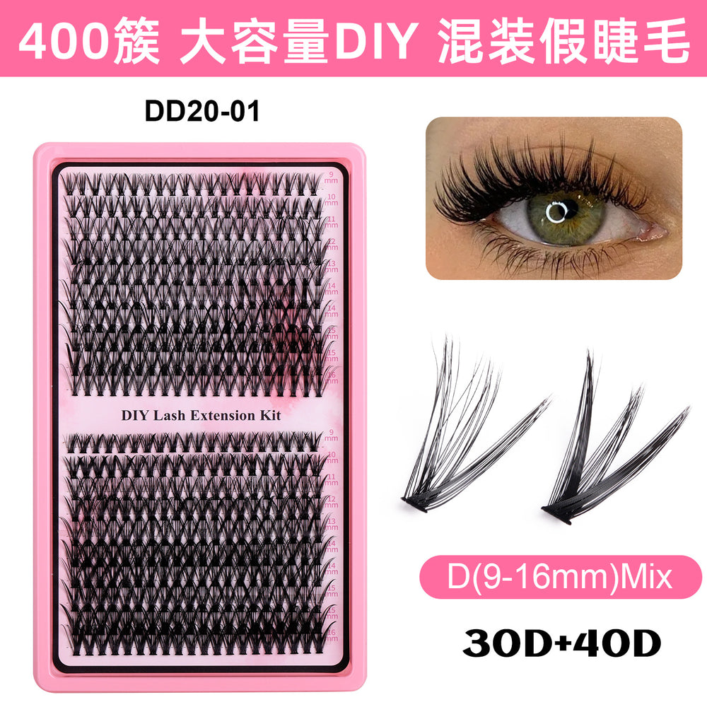 Premium false eyelash set - european & american style 50d/60d volume lash extensions - lash cluster kit