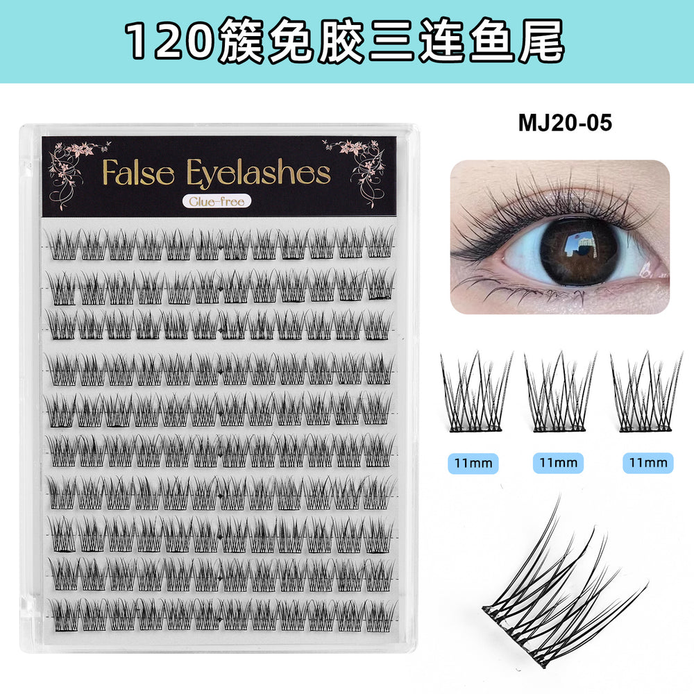 Qingdao pingdu eyelashes glue-free personalized natural lower eyelashes fox false eyelashes free glue water large factory wholesale