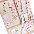 Cute kt pink hair clip set collection - girly bang clips, cartoon hair accessories, exquisite ins style hair decorations