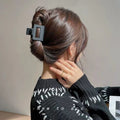 French frosted gripper female eleganceelegant hair clip medium size casual square back head bath hair gripper shark clip